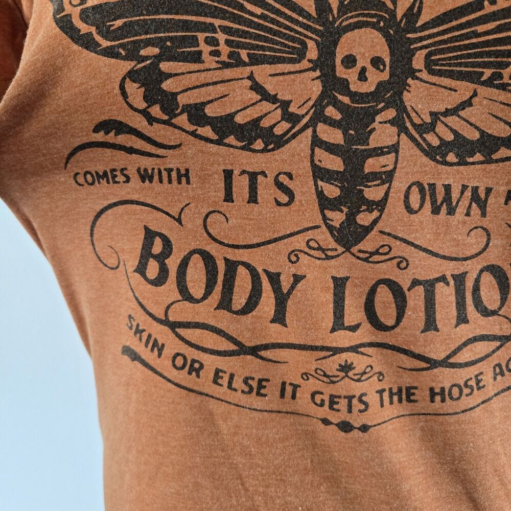 Buffalo Bills Short Sleeve‎ T-shirt Body Lotion Rust Color Western Womens Sz Med - Picture 3 of 10